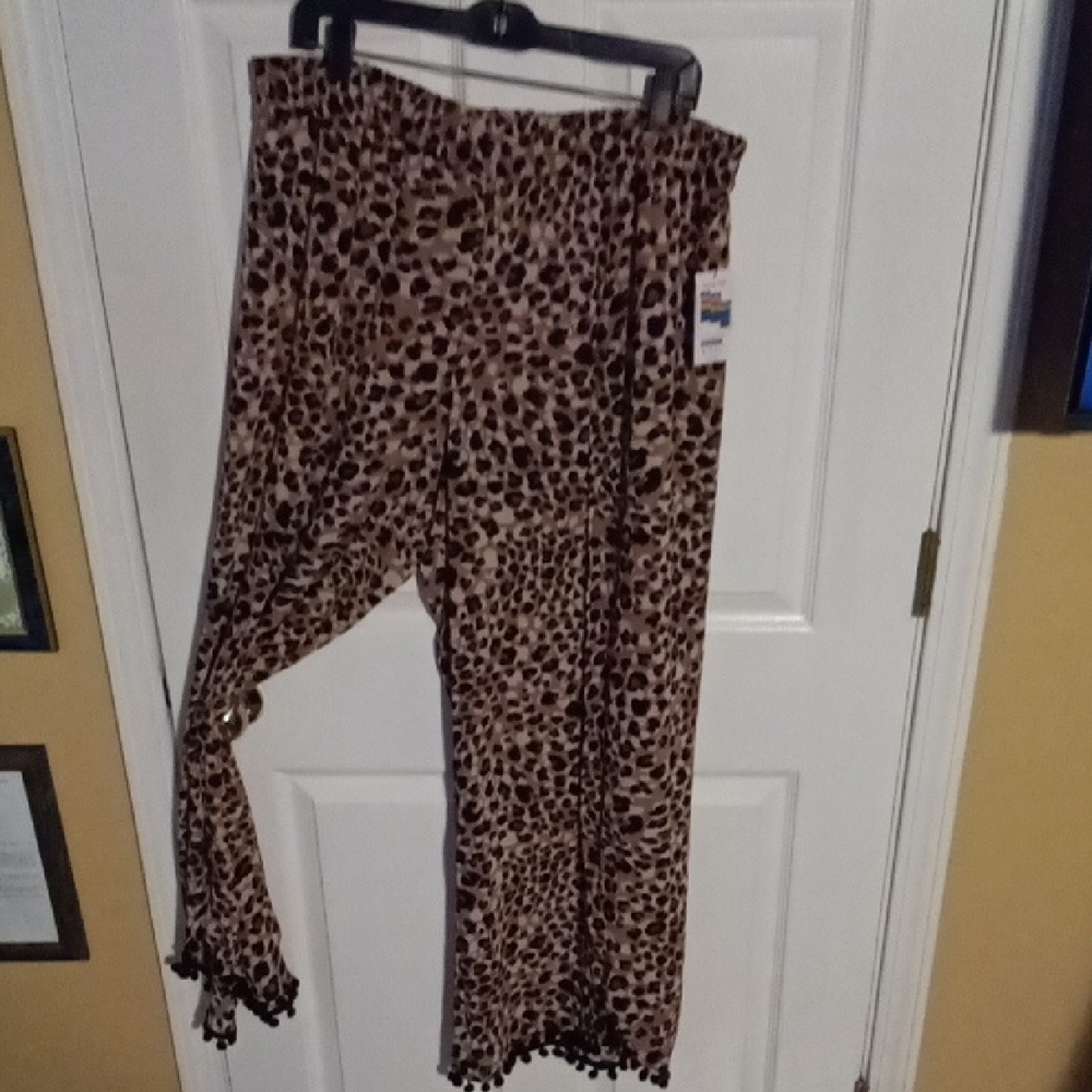 Leopard Print Swim Coverup Pants
